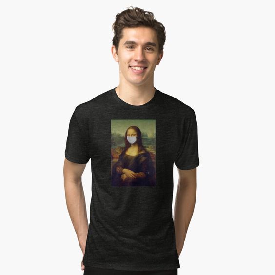 "Mona Lisa Masked" Classic Unisex T-Shirt Image